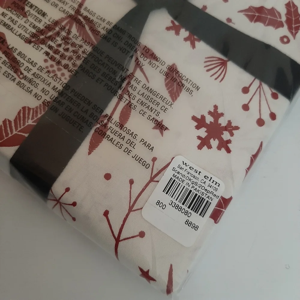 West Elm Scandi Deer Percale King Pillow Case 1 Pair